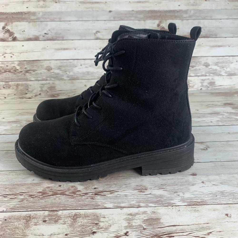 Black combat boots